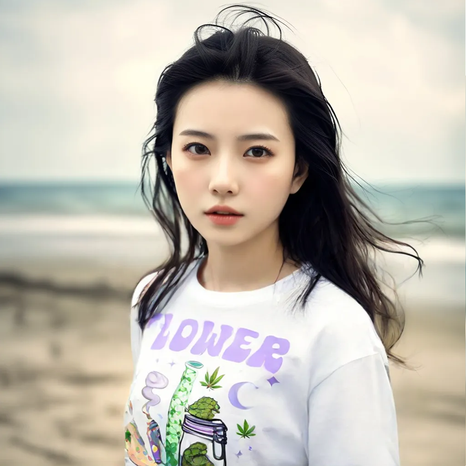 420 ART FLOWER GIRL 2 T-SHIRT