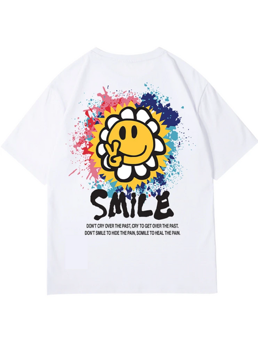 SMILE FACE T-SHIRT FOR MEN AND WOMEN