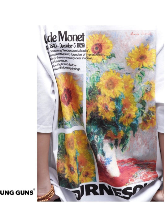 FLOWER 2 MONET PAINTING T-SHIRT